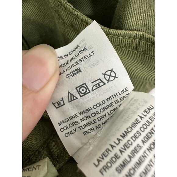 Madewell Women’s Olive Green Button Front Cotton Midi Dress Size 12 - Picture 5 of 8